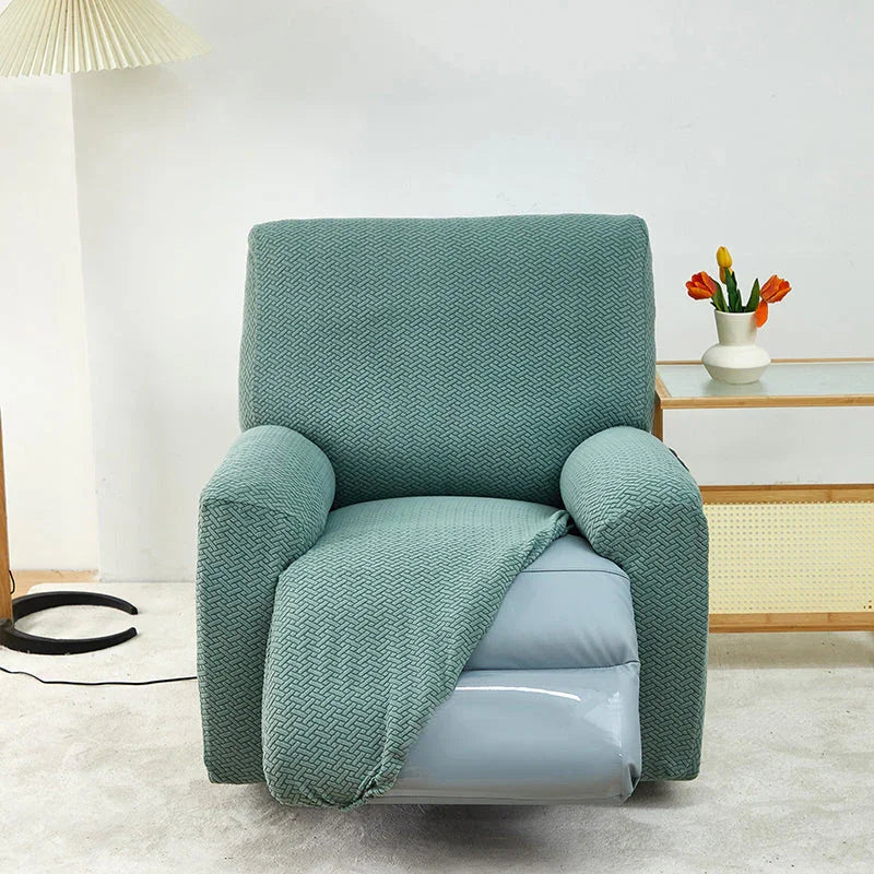 Recliner Cover - Interwoven Pattern - Dark Green - Adaptable & Expandable