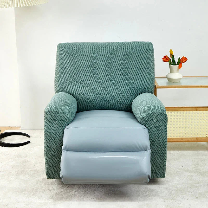 Recliner Cover - Interwoven Pattern - Dark Green - Adaptable & Expandable