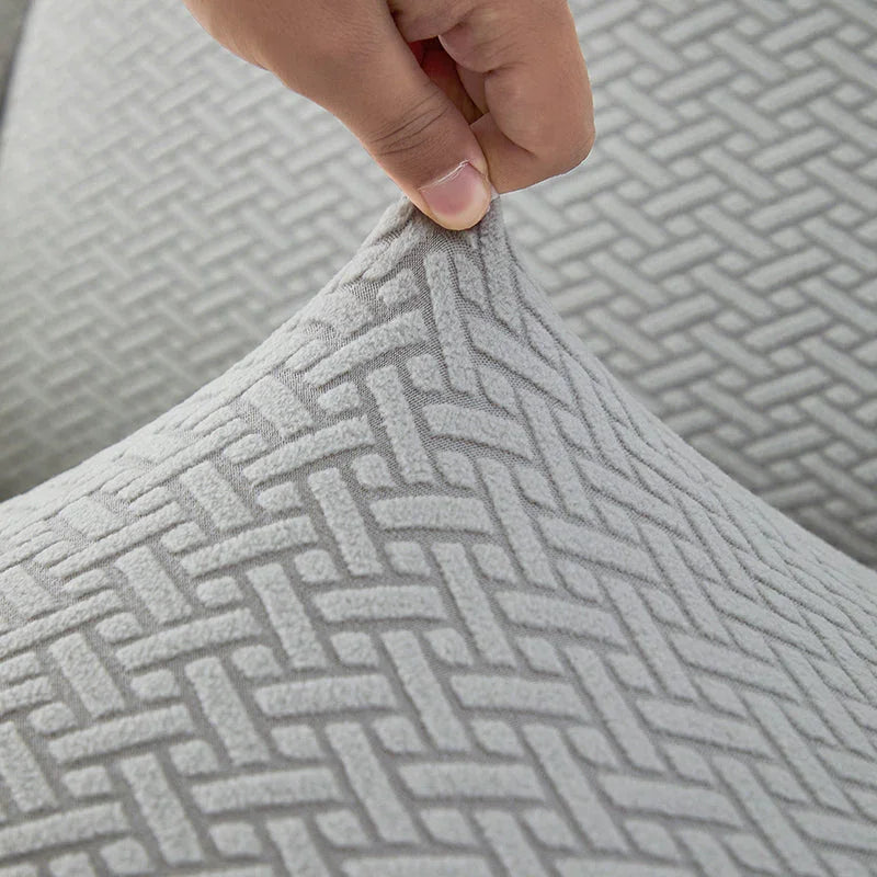 Recliner Cover - Interwoven Pattern - Light Grey - Adaptable & Expandable