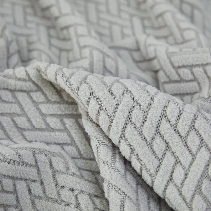 Recliner Cover - Interwoven Pattern - Light Grey - Adaptable & Expandable