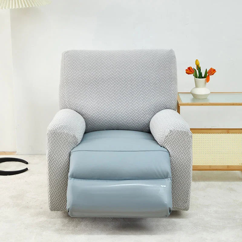 Recliner Cover - Interwoven Pattern - Light Grey - Adaptable & Expandable