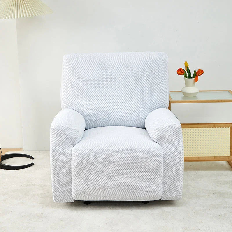 Recliner Cover - Interwoven Pattern - White - Adaptable & Expandable