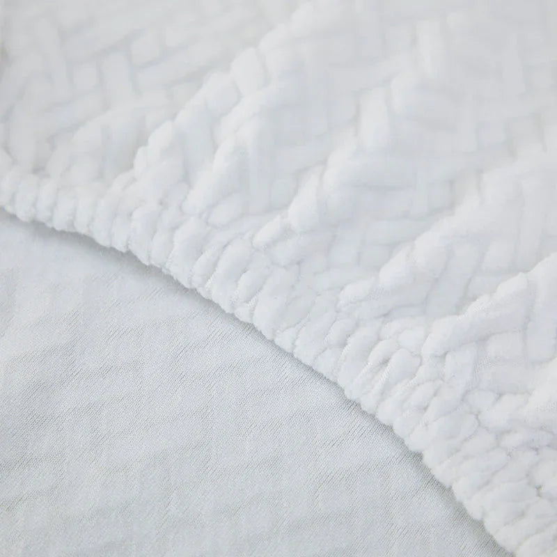 Recliner Cover - Interwoven Pattern - White - Adaptable & Expandable