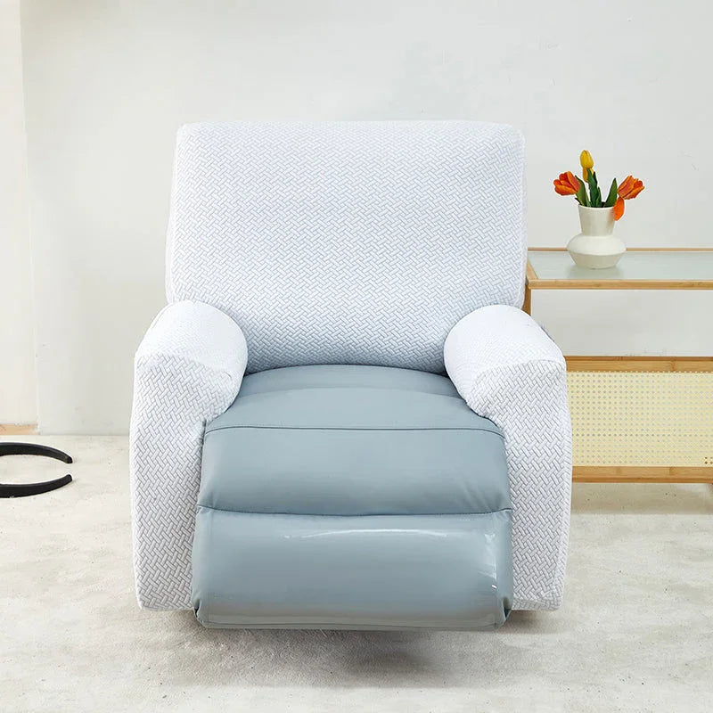 Recliner Cover - Interwoven Pattern - White - Adaptable & Expandable