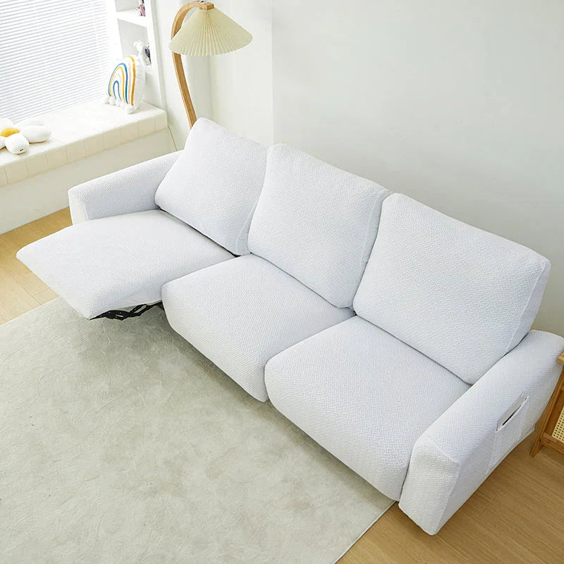 Recliner Cover - Interwoven Pattern - White - Adaptable & Expandable