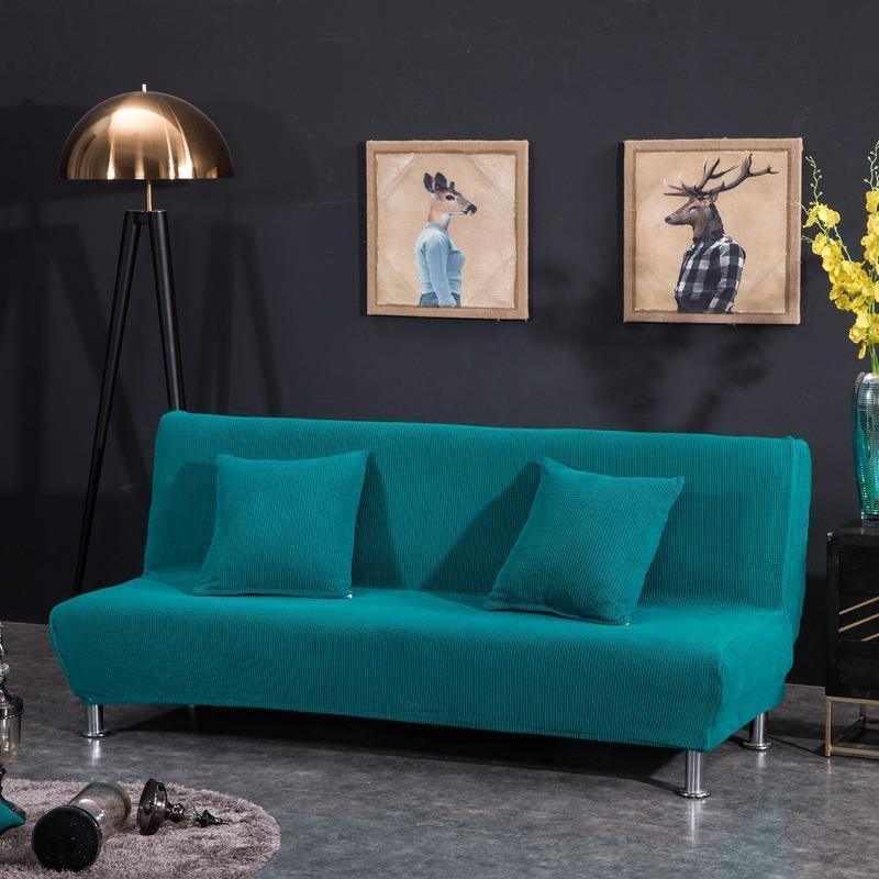 Sofa Bed Cover - Jacquard - Bondi Blue - Adaptable & Expandable