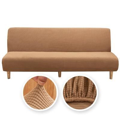 Sofa Bed Cover - Jacquard - Chestnut Brown - Adaptable & Expandable