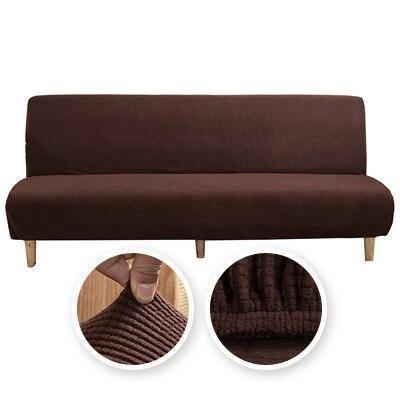 Sofa Bed Cover - Jacquard - Chocolate - Adaptable & Expandable