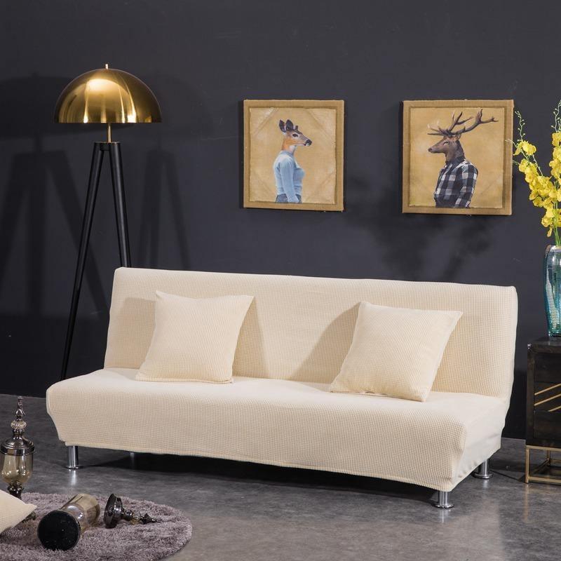 Sofa Bed Cover - Jacquard - Cream - Adaptable & Expandable