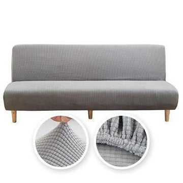 Sofa Bed Cover - Jacquard - Light Grey - Adaptable & Expandable
