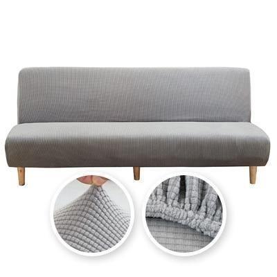 Sofa Bed Cover - Jacquard - Light Grey - Adaptable & Expandable