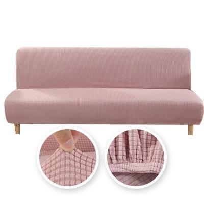 Sofa Bed Cover - Jacquard - Pastel Pink - Adaptable & Expandable