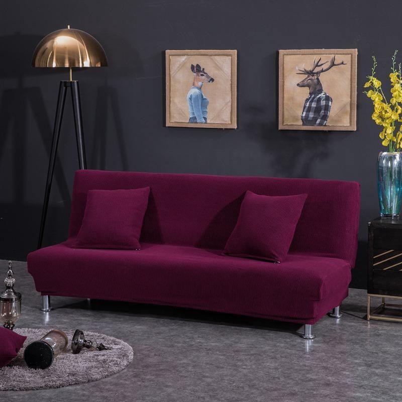Sofa Bed Cover - Jacquard - Red - Adaptable & Expandable