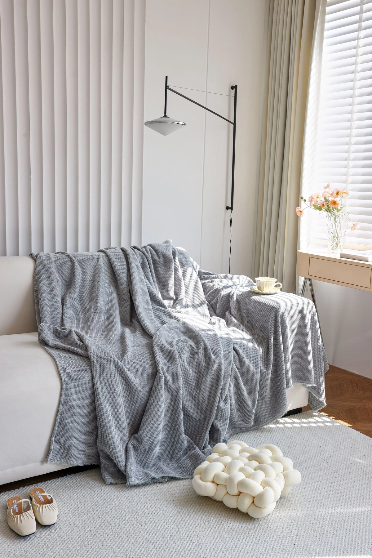 Throw Blanket - Coveri - Light Grey