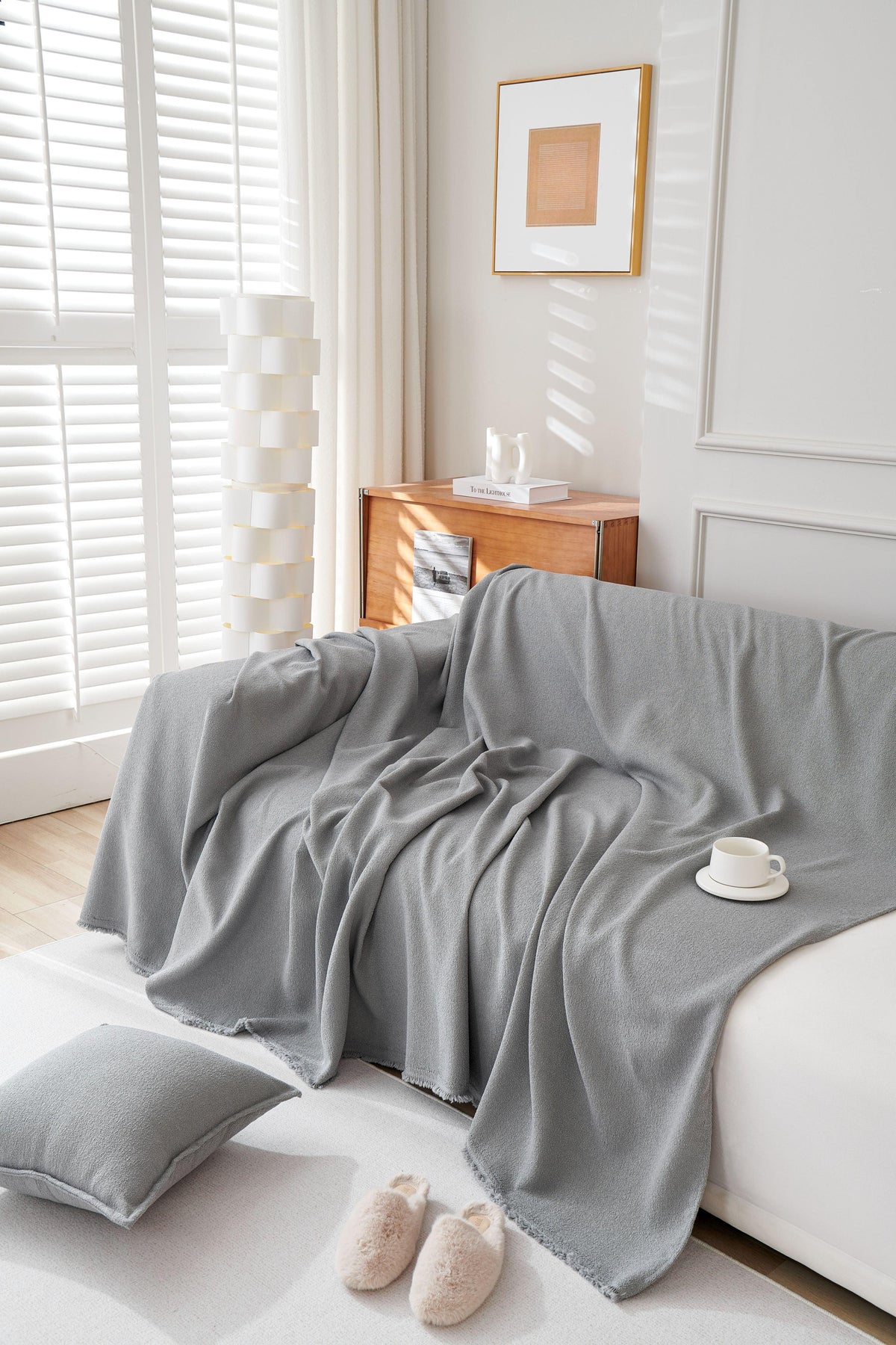 Throw Blanket - Mousoon - Light Grey