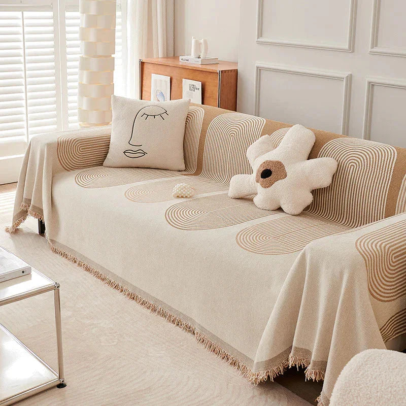 Throw Blanket -Sandy Tan - Soft Tassel