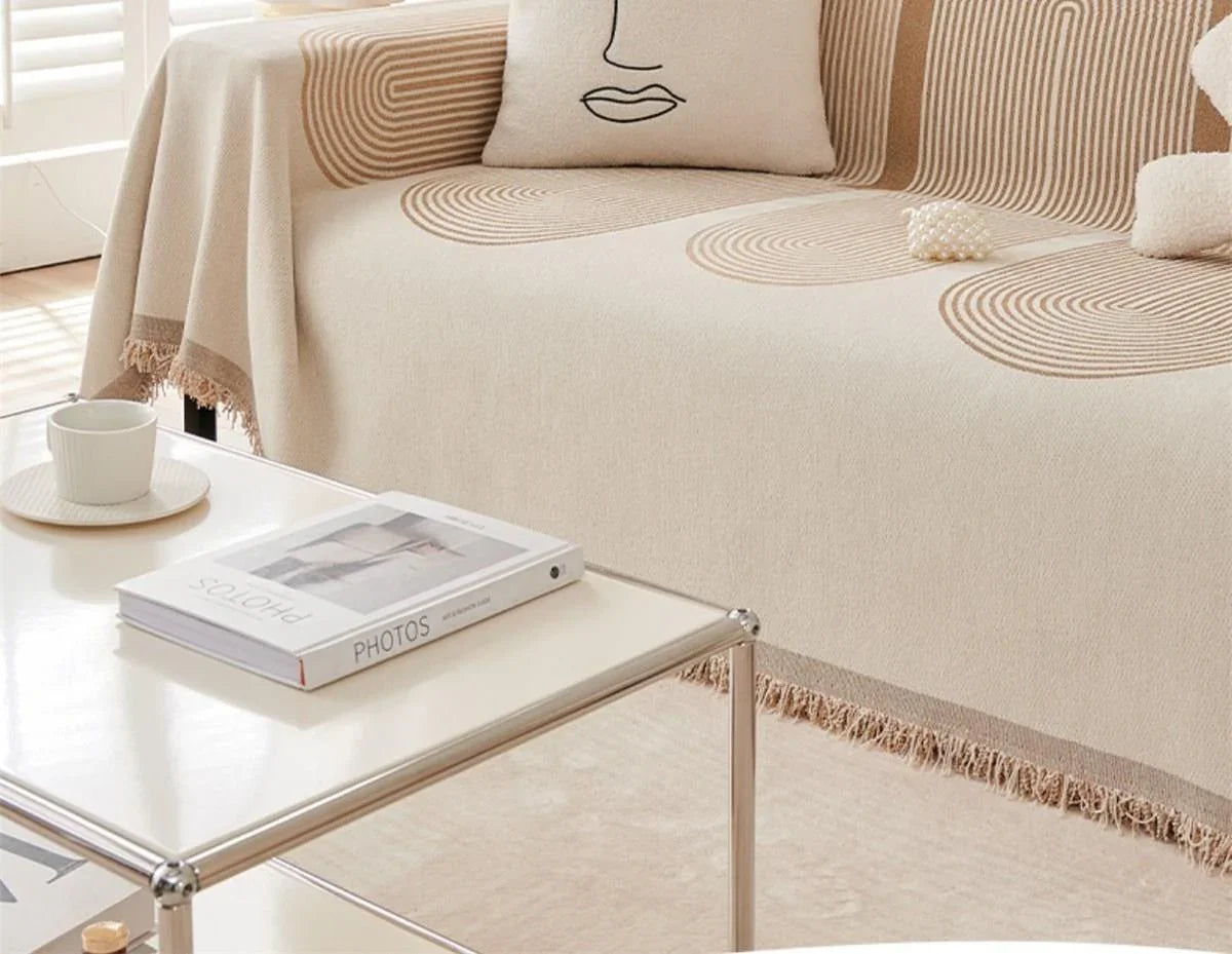 Throw Blanket -Sandy Tan - Soft Tassel