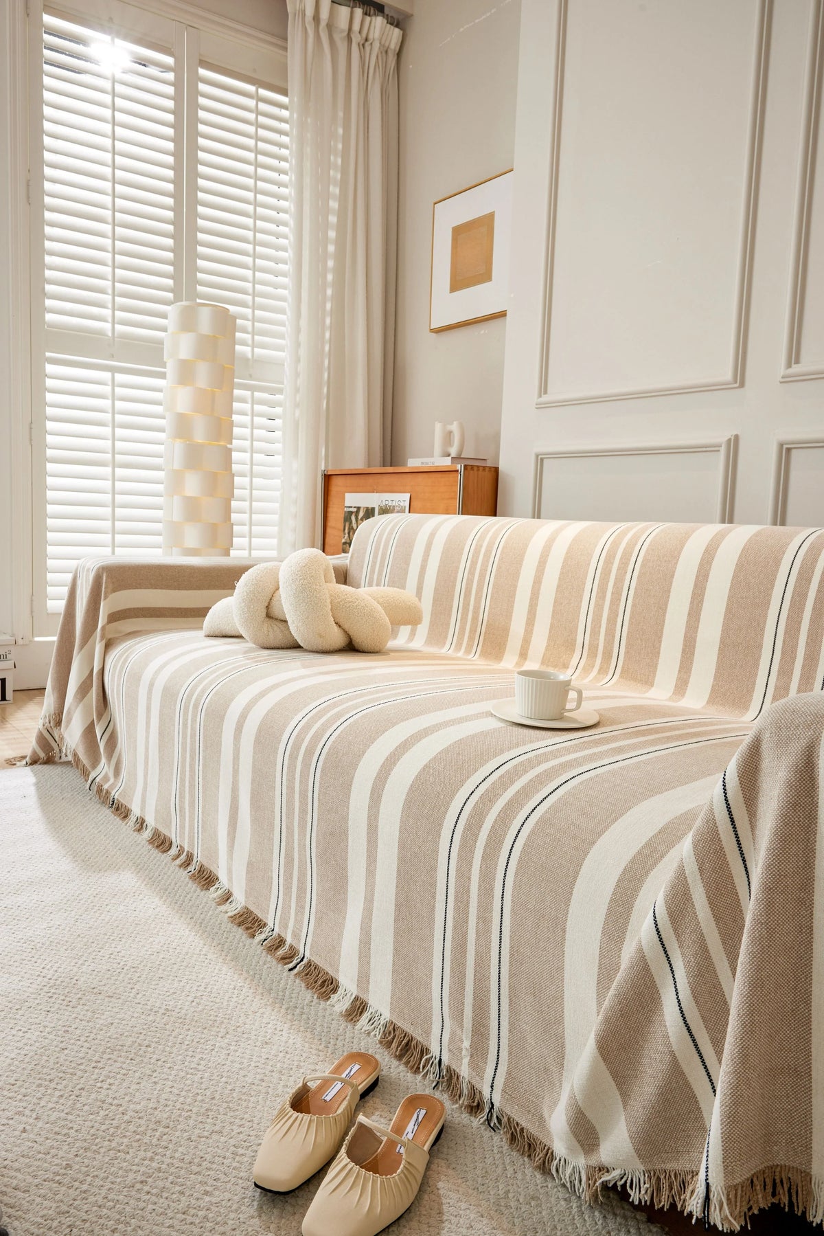 Throw Blanket - Striniara - Khaki
