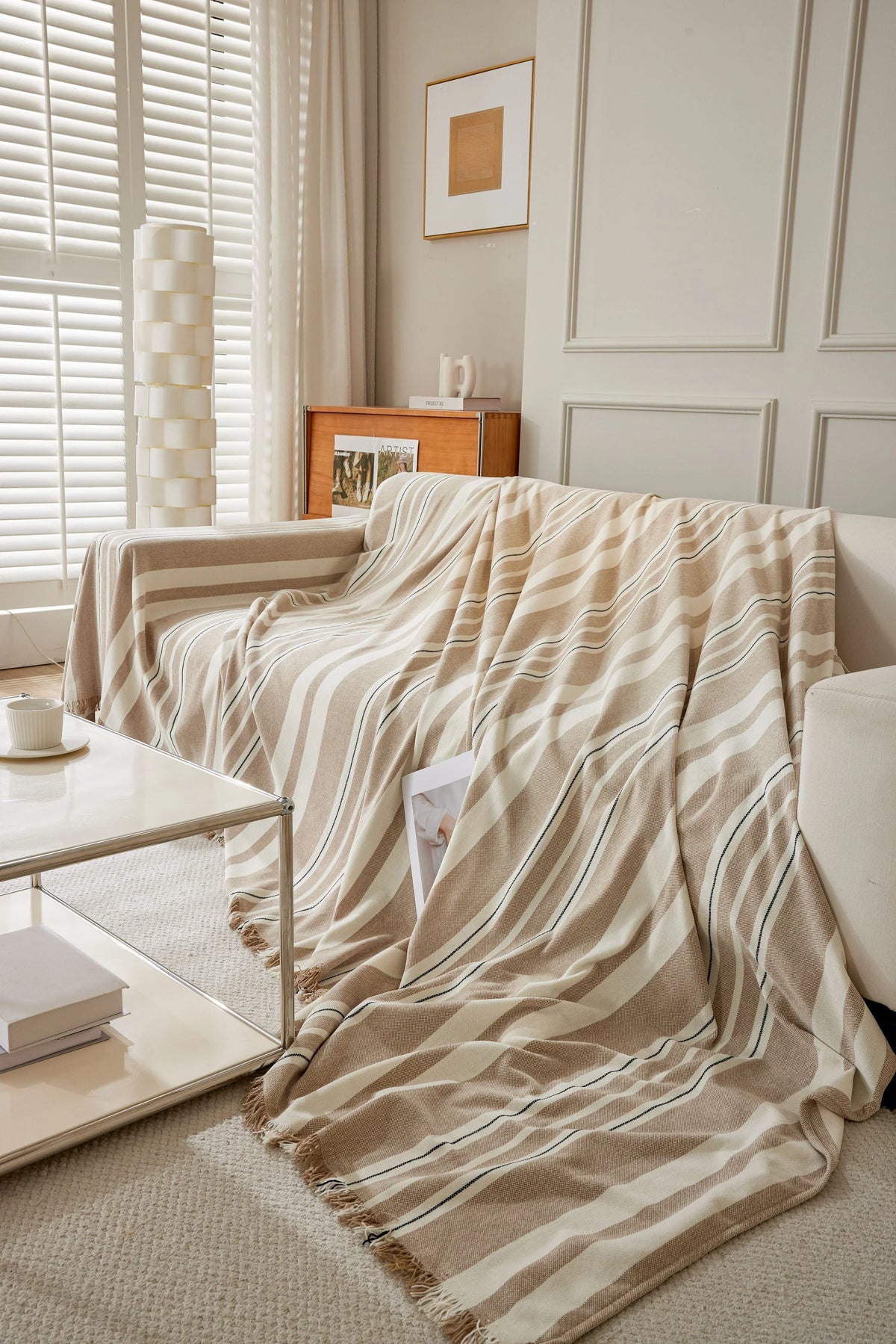 Throw Blanket - Striniara - Khaki